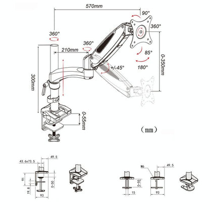 Adjustable Desktop Monitor Stand - Rotating