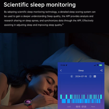 Smart Round Screen Watch With Bt Call And Health Tracking - Leather - Silicone Blue