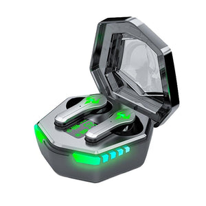 Low Latency Wireless Bluetooth Game Earphones with Colourful Lights - Digital Display