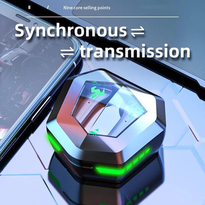 Low Latency Wireless Bluetooth Game Earphones with Colourful Lights - Digital Display