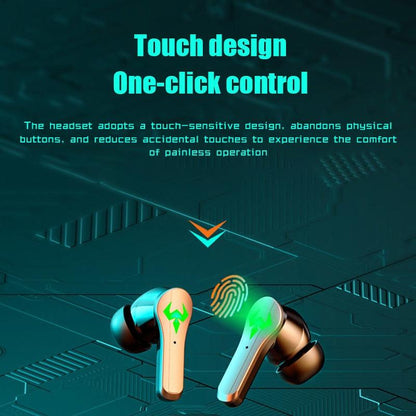 Low Latency Wireless Bluetooth Game Earphones with Colourful Lights - Digital Display