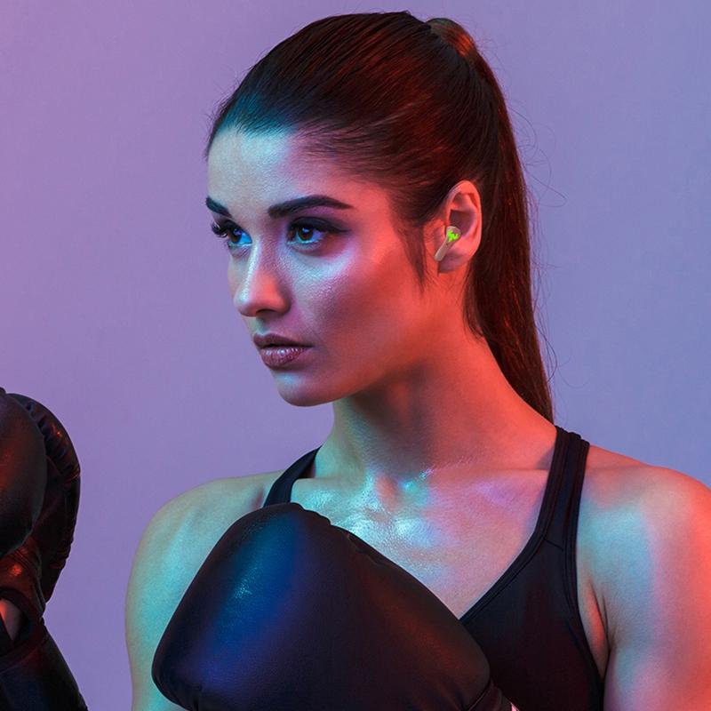 Low Latency Wireless Bluetooth Game Earphones with Colourful Lights - Digital Display