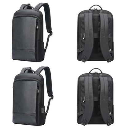 Waterproof Business Laptop Backpack - Genuine Leather Lightweight - Deluxe
