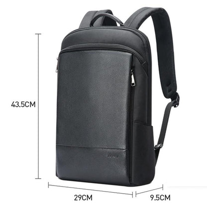 Waterproof Business Laptop Backpack - Genuine Leather Lightweight - Deluxe