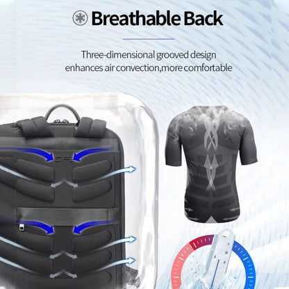 Waterproof Business Laptop Backpack - Genuine Leather Lightweight - Deluxe