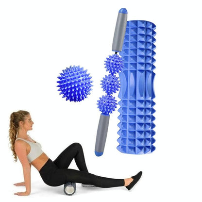 3 - In - 1 Eva Foam Roller Set 33Cm Length Blue Crescent - Factory Direct Shop
