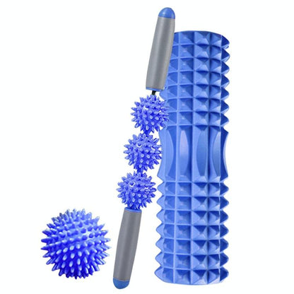3 - In - 1 Eva Foam Roller Set 33Cm Length Blue Crescent - Factory Direct Shop