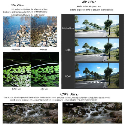 3-in-1 Cpl Nd8 Nd16 Lens Filter for Insta360 Go 2 / 3 Series Cameras - For Insta360 Go 2 / Go 3 6 In 1 Star Cpl Nd4 Nd8 Nd16 Nd32