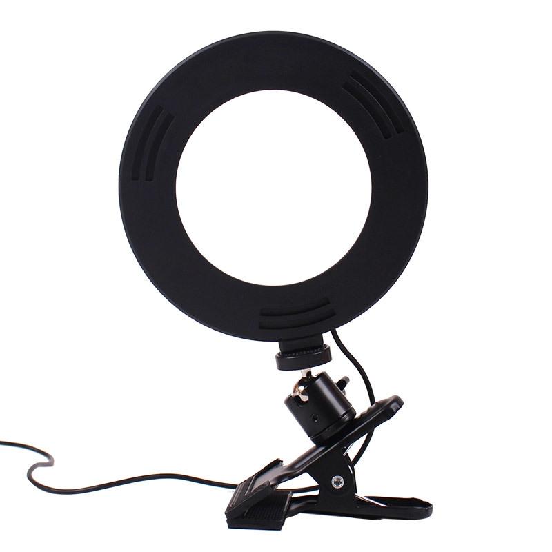 Adjustable 6 Led Ring Light with Strong Clip - 2m Desktop Computer Clip Light