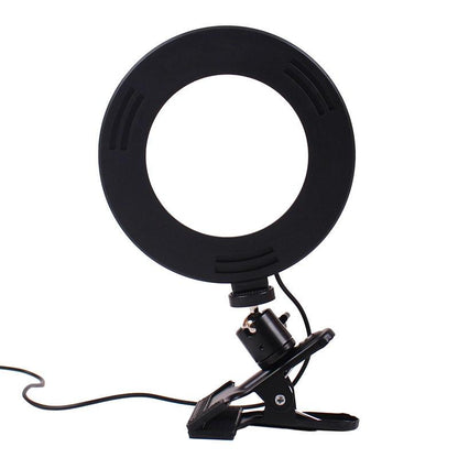 Adjustable 6 Led Ring Light with Strong Clip - 2m Desktop Computer Clip Light