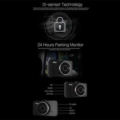 3 Car Dash Cam with 1080p Hd Night Vision & 170 Degree View