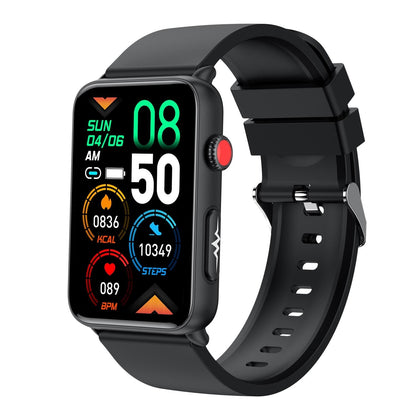 Bluetooth Smart Watch With Ecg Temperature And Heart Rate - Red Silicone