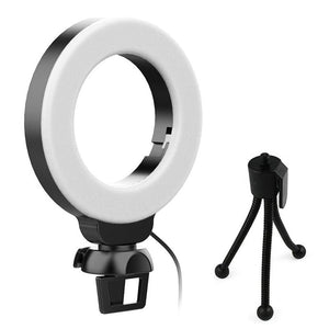 48leds Laptop Camera Beauty Ring Light - Clip Set 4-inch - Clip With Tripod
