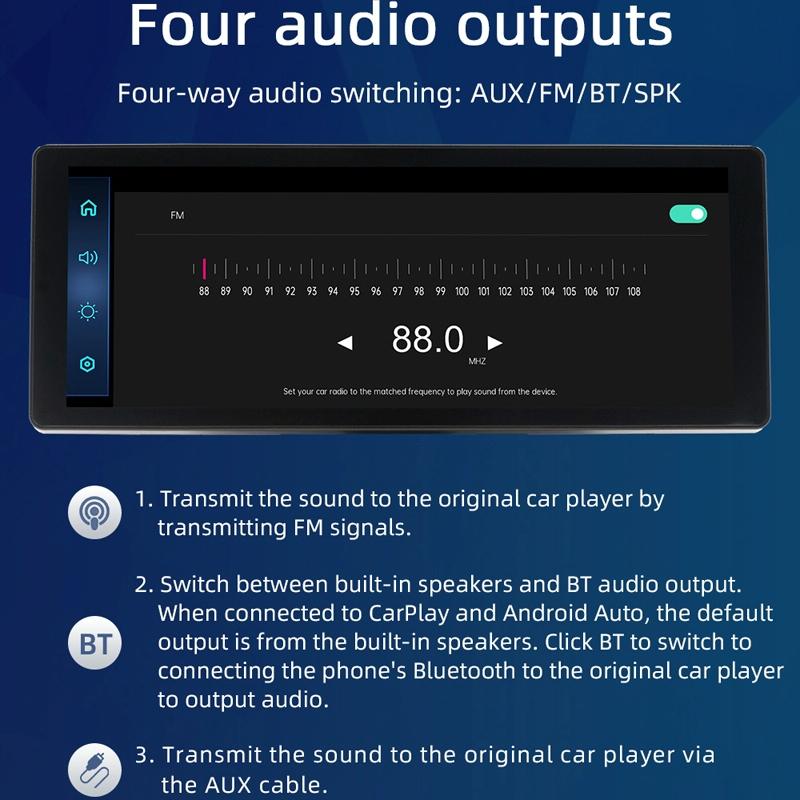 Portable Car Bluetooth Dvr Monitor - Supports Carplay / Android Auto - Display + Camera