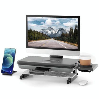 Adjustable Laptop Stand with Storage Drawer - Height Riser - Upgrade