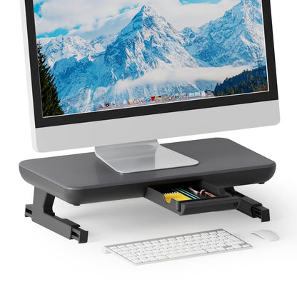 Adjustable Laptop Stand with Storage Drawer - Height Riser - Upgrade