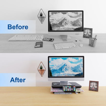 Adjustable Laptop Stand with Storage Drawer - Height Riser - Upgrade