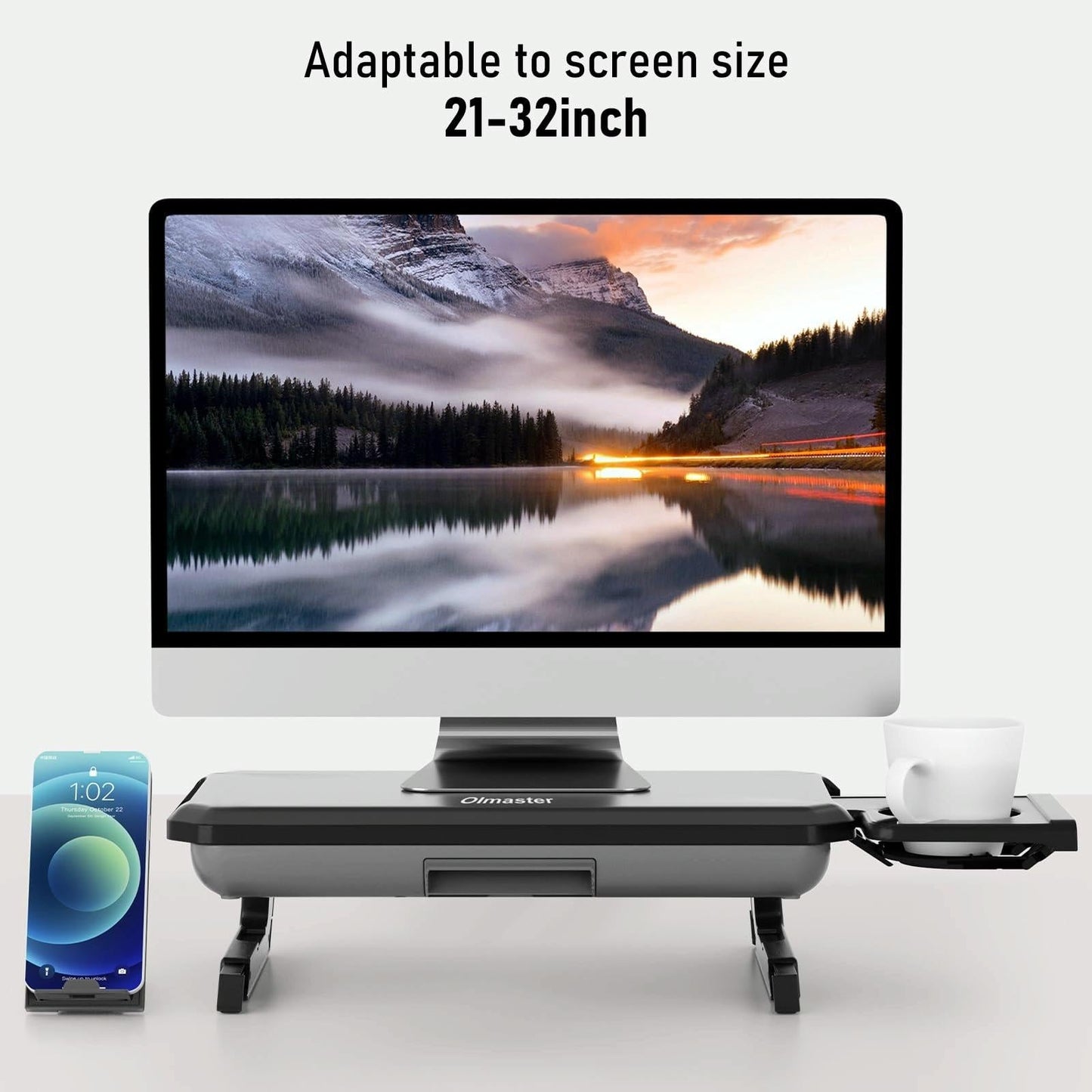 Adjustable Laptop Stand with Storage Drawer - Height Riser - Upgrade