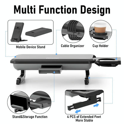Adjustable Laptop Stand with Storage Drawer - Height Riser - Upgrade