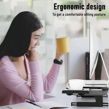 Adjustable Laptop Stand with Storage Drawer - Height Riser - Upgrade