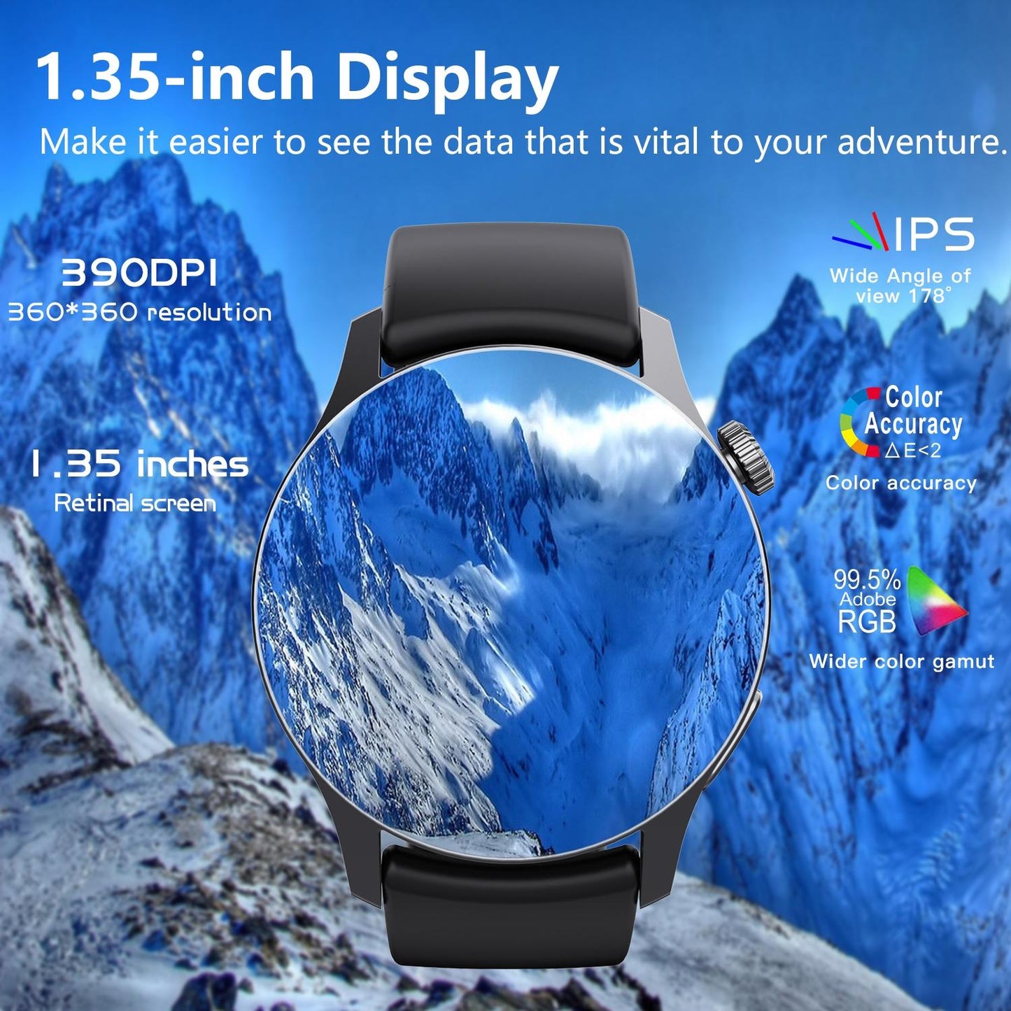 1.35 Inch Smart Watch Bluetooth Calls Health Monitoring 150+ Sports Black - Silver Gray Silicone