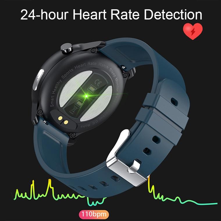 1.3 Inch Blue Silicone Heart Rate Smart Watch