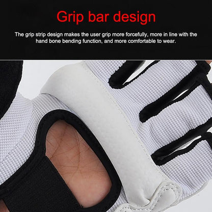 Adults Half Finger Sandbag Training Boxing Gloves  Pu Leather White