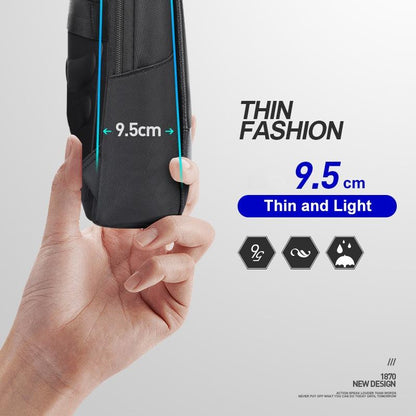 Waterproof Business Laptop Backpack - Genuine Leather Lightweight - Flagship