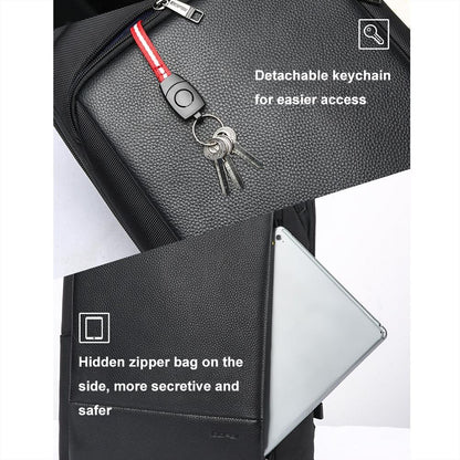 Waterproof Business Laptop Backpack - Genuine Leather Lightweight - Flagship