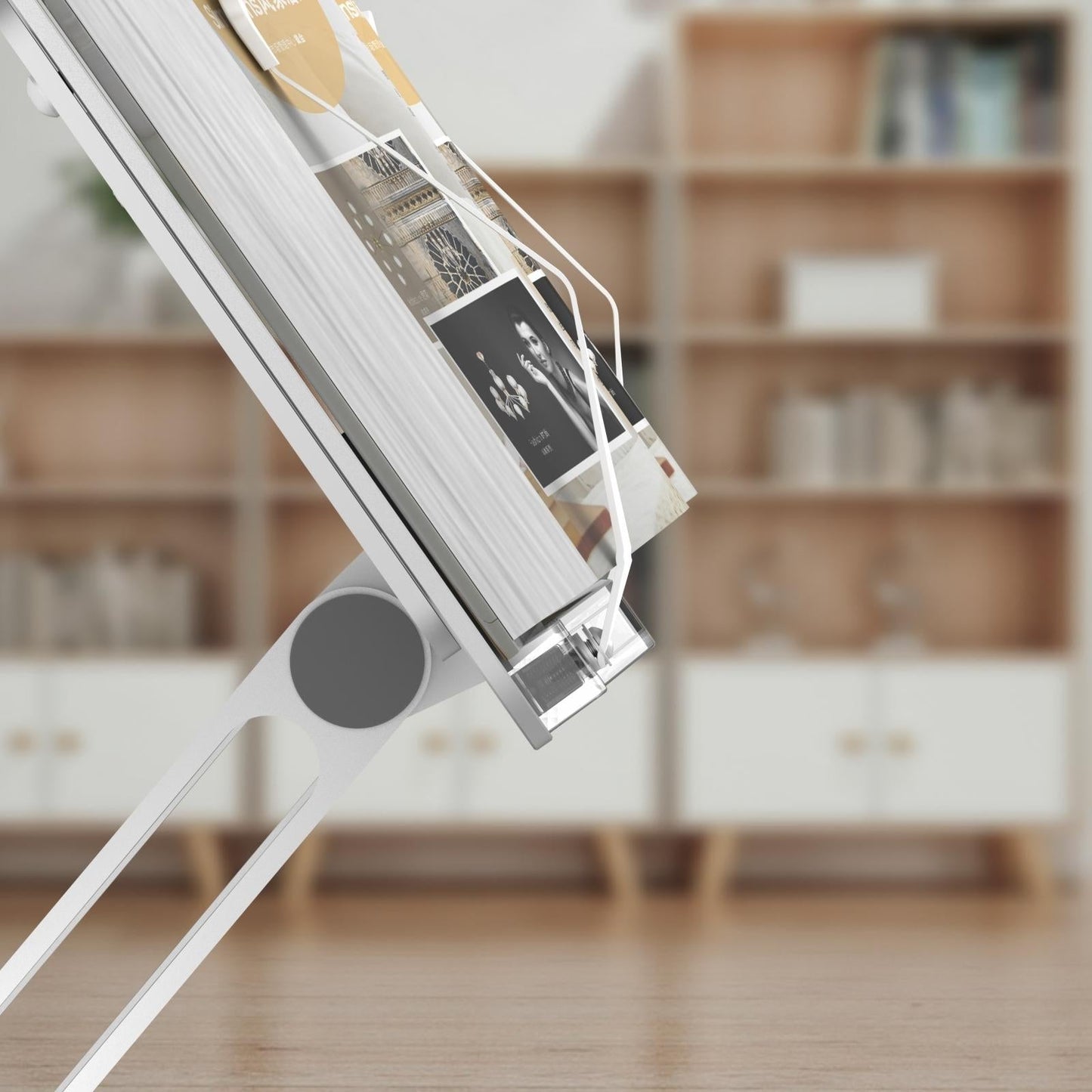 Portable Folding Laptop Stand with Adjustable Heat Dissipation - Book Clips