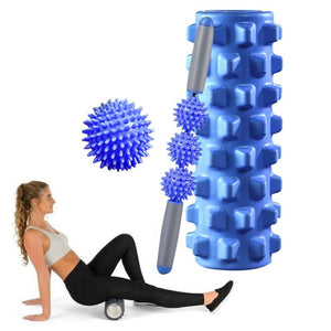 3 - In - 1 Eva Foam Roller Set 45Cm Length Blue Wolf Tooth - Factory Direct Shop