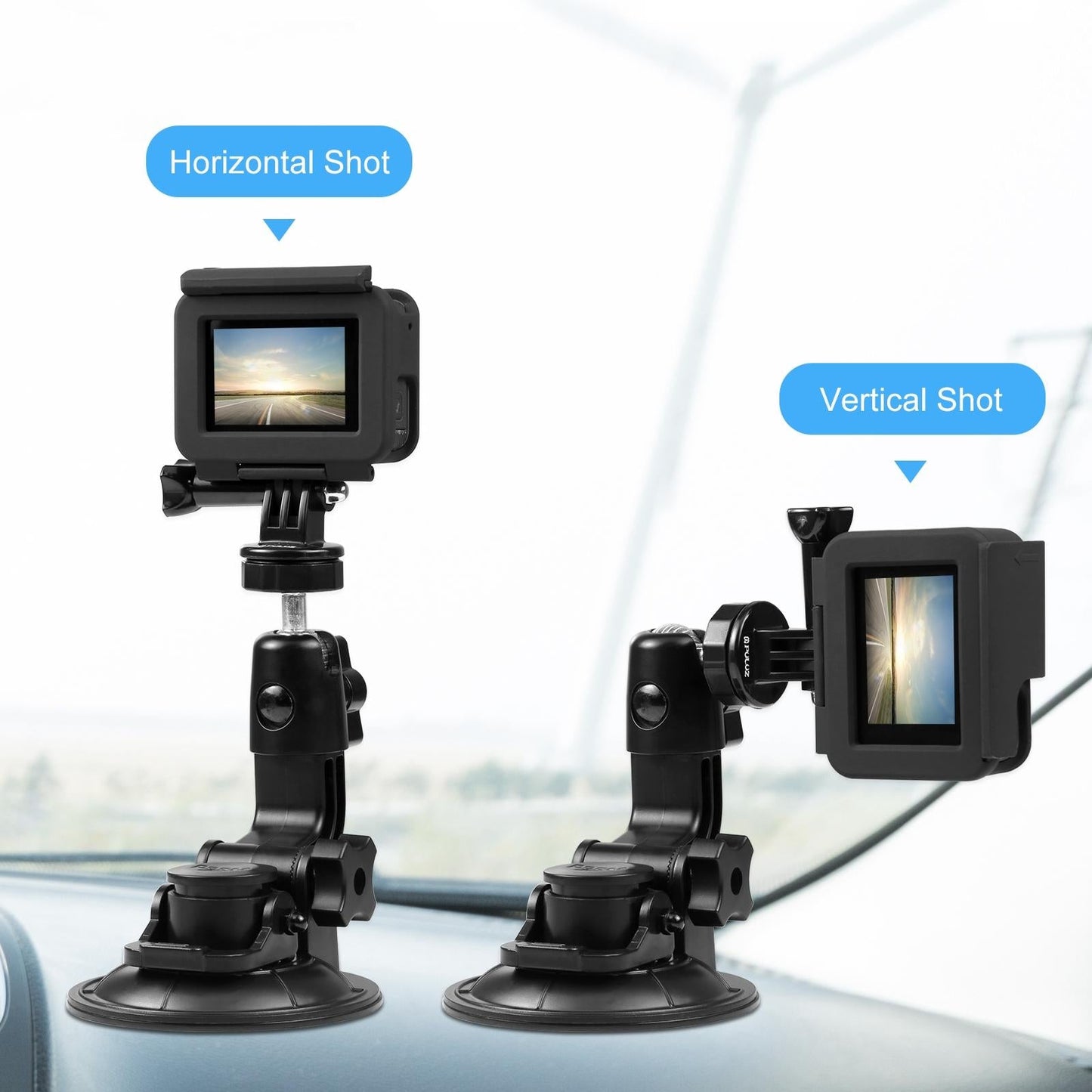 Universal Car Phone Mount with Suction Cup and Tripod Adapter
