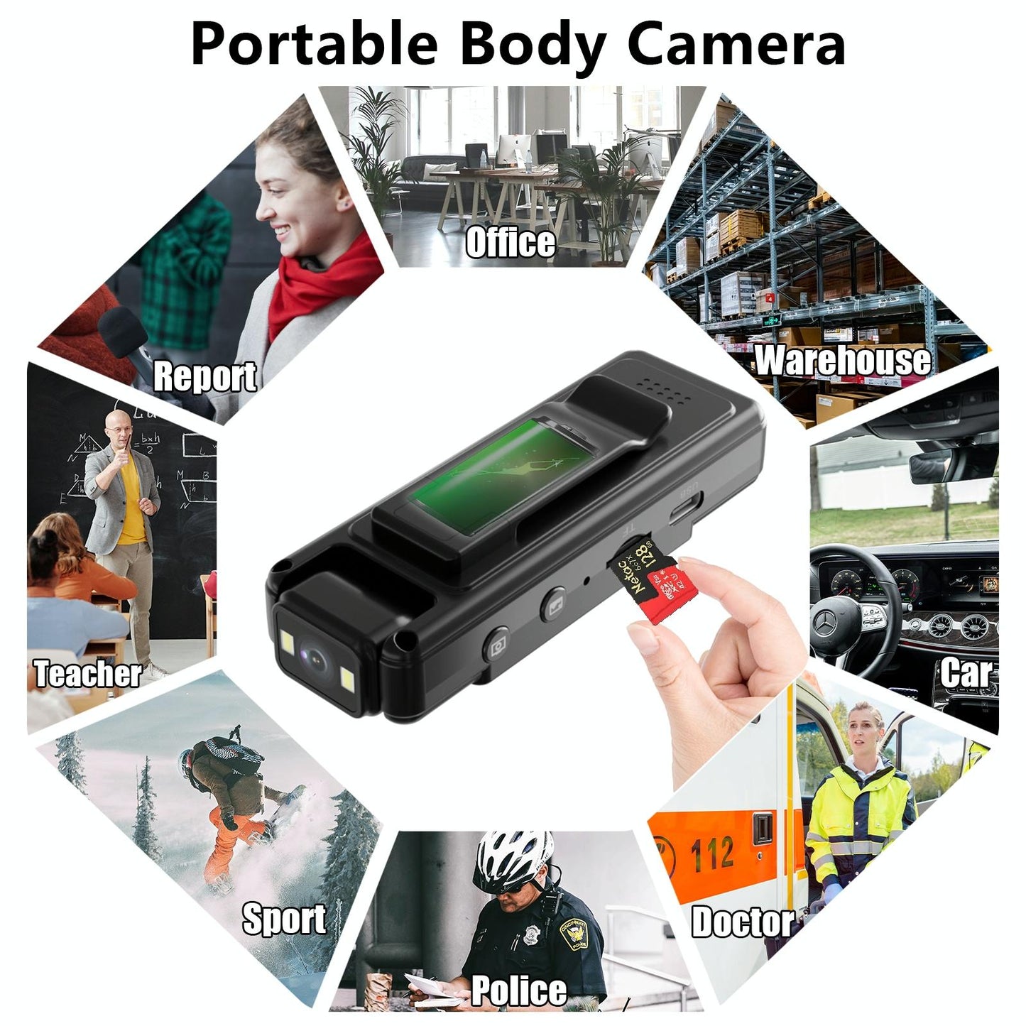 Outdoor Sports Night Vision Camera With 180 Degree Rotation For Video Recording