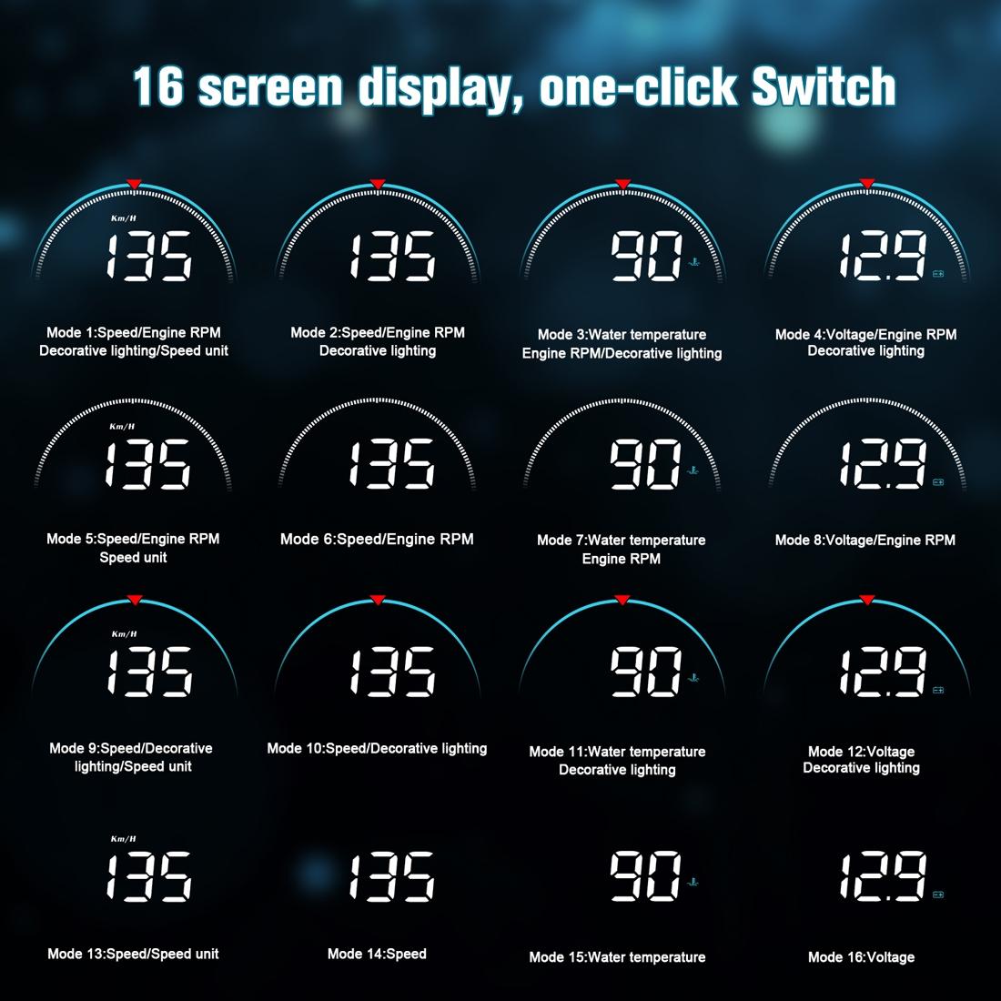 Universal Car Obd2 Hud 3.5 Inch Vehicle Head Up Display