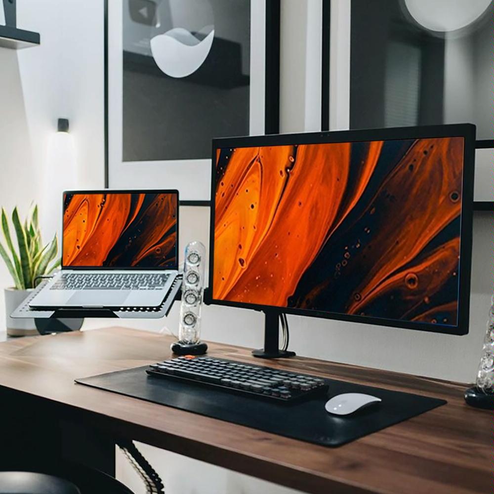 Rotatable Dual Screen Laptop Stand for Desktop