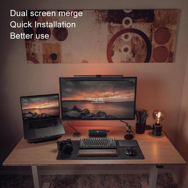 Rotatable Dual Screen Laptop Stand for Desktop