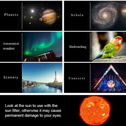 High Definition High Times Astronomical Telescope with Tripod - 16x / 66x70