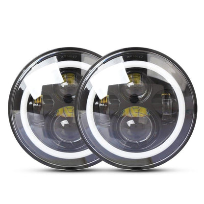 2 Pcs 7 Inch Ip68 Waterproof 6500K 75W Cree Led Headlight Hi / Lo Beam Driving Lamp For Jeep Wrangler Jk Tj Lj