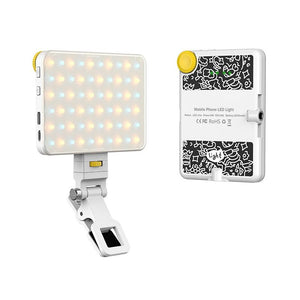 Rechargeable Clip Fill Light - 60 Leds 3 Light Modes Front & Back Clip a Type Blue - A Type White