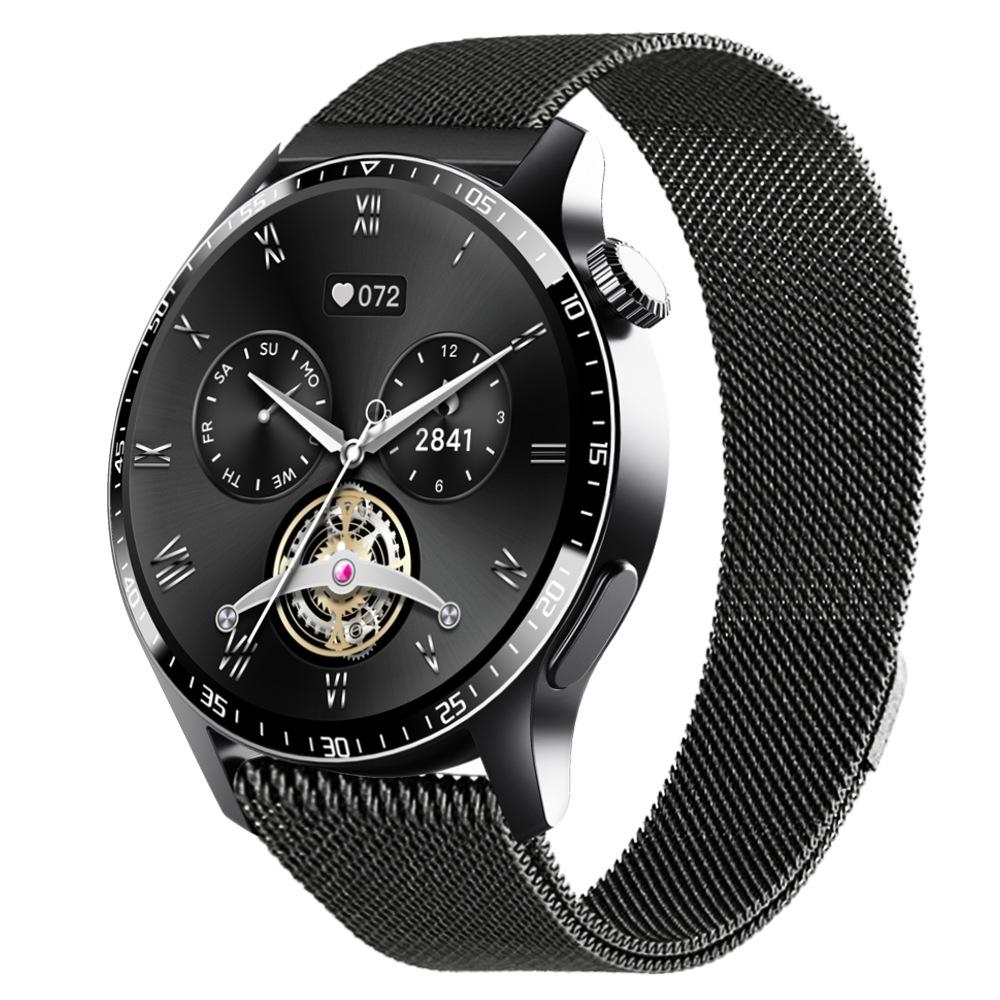 1.35 Inch Smart Watch Bluetooth Calls Health Monitoring 150+ Sports Black - Black Milan