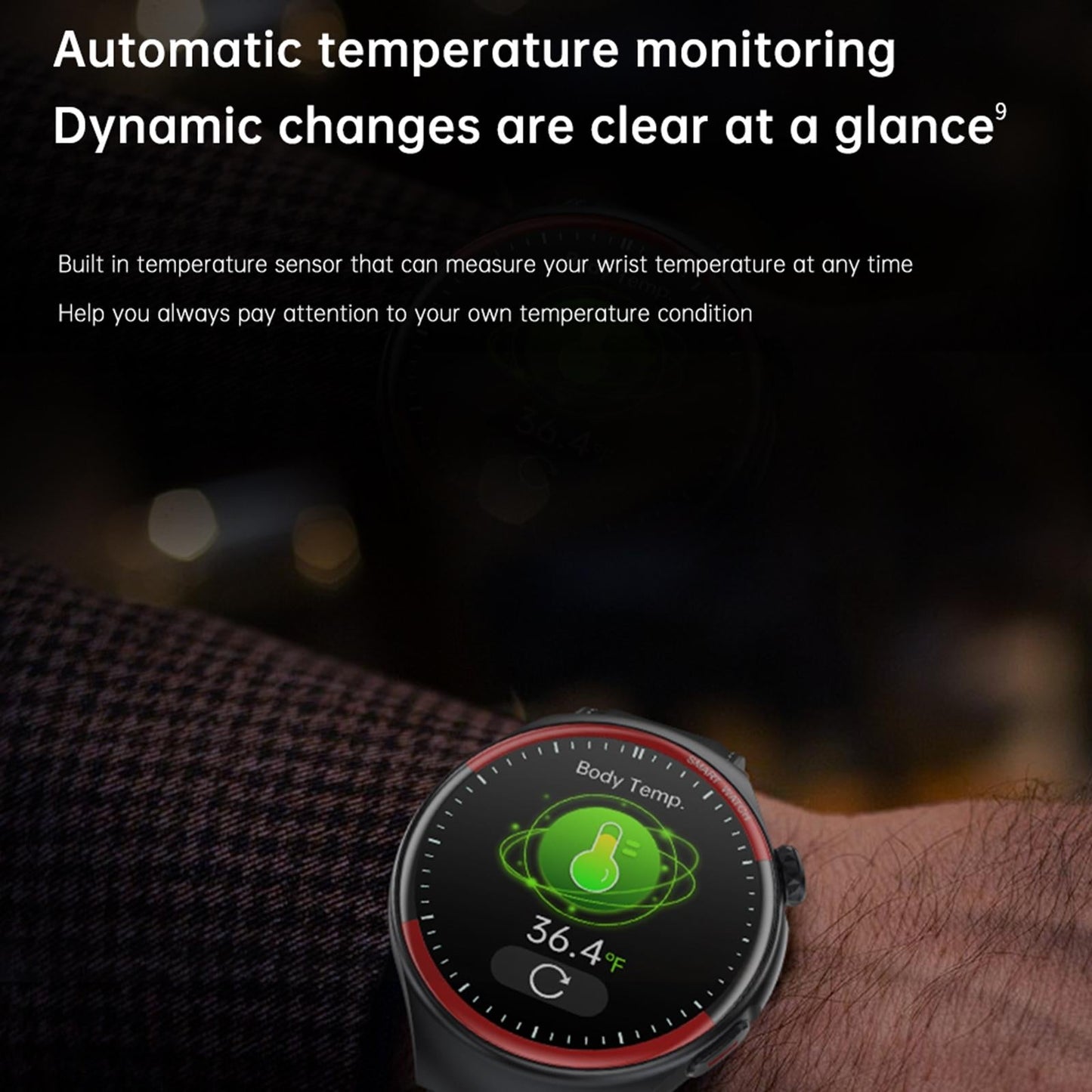 Smart Round Screen Watch With Bt Call And Health Tracking - Leather - Stainless Steel Black