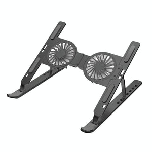 Foldable Laptop Cooling Stand with Ambient Light - Gray
