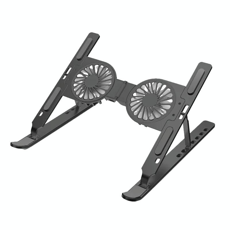 Foldable Laptop Cooling Stand with Ambient Light - Gray