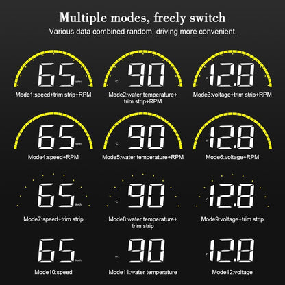 Universal Car Obd2 Hud 2.6 Inch Vehicle Head Up Display