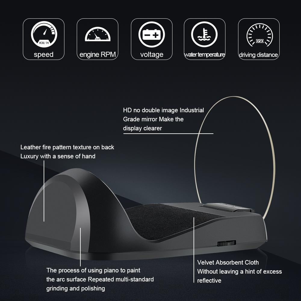 Universal Car Obd2 Hud 2.6 Inch Vehicle Head Up Display