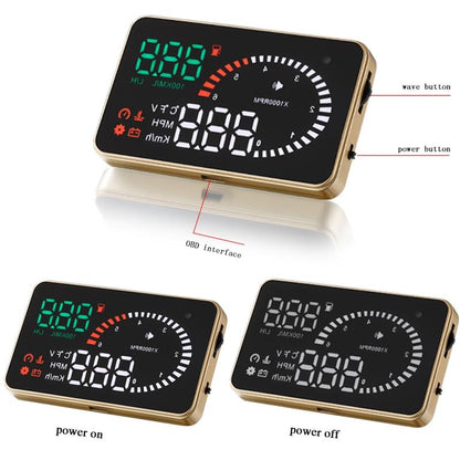 3.5 Inch Car Obdii / Euobd Hud Vehicle Mounted Head Up Display Speed Water Temp Alarm Fuel Battery