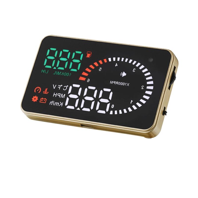 3.5 Inch Car Obdii / Euobd Hud Vehicle Mounted Head Up Display Speed Water Temp Alarm Fuel Battery