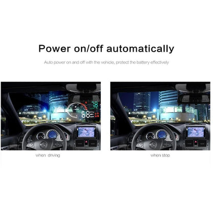 3.5 Inch Car Obdii / Euobd Hud Vehicle Mounted Head Up Display Speed Water Temp Alarm Fuel Battery