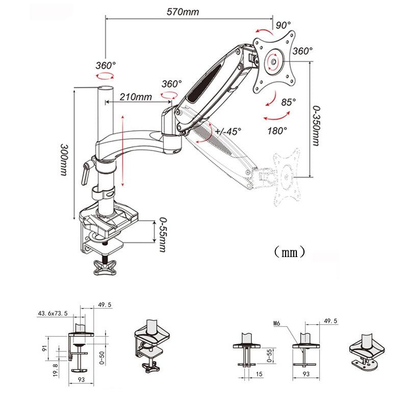 Rotating Desktop Monitor Stand - Lifts and Saves Space