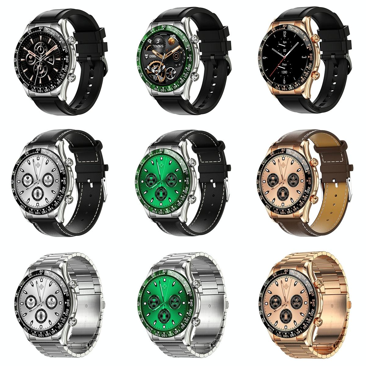 Smart Bluetooth Watch With Nfc Black Leather